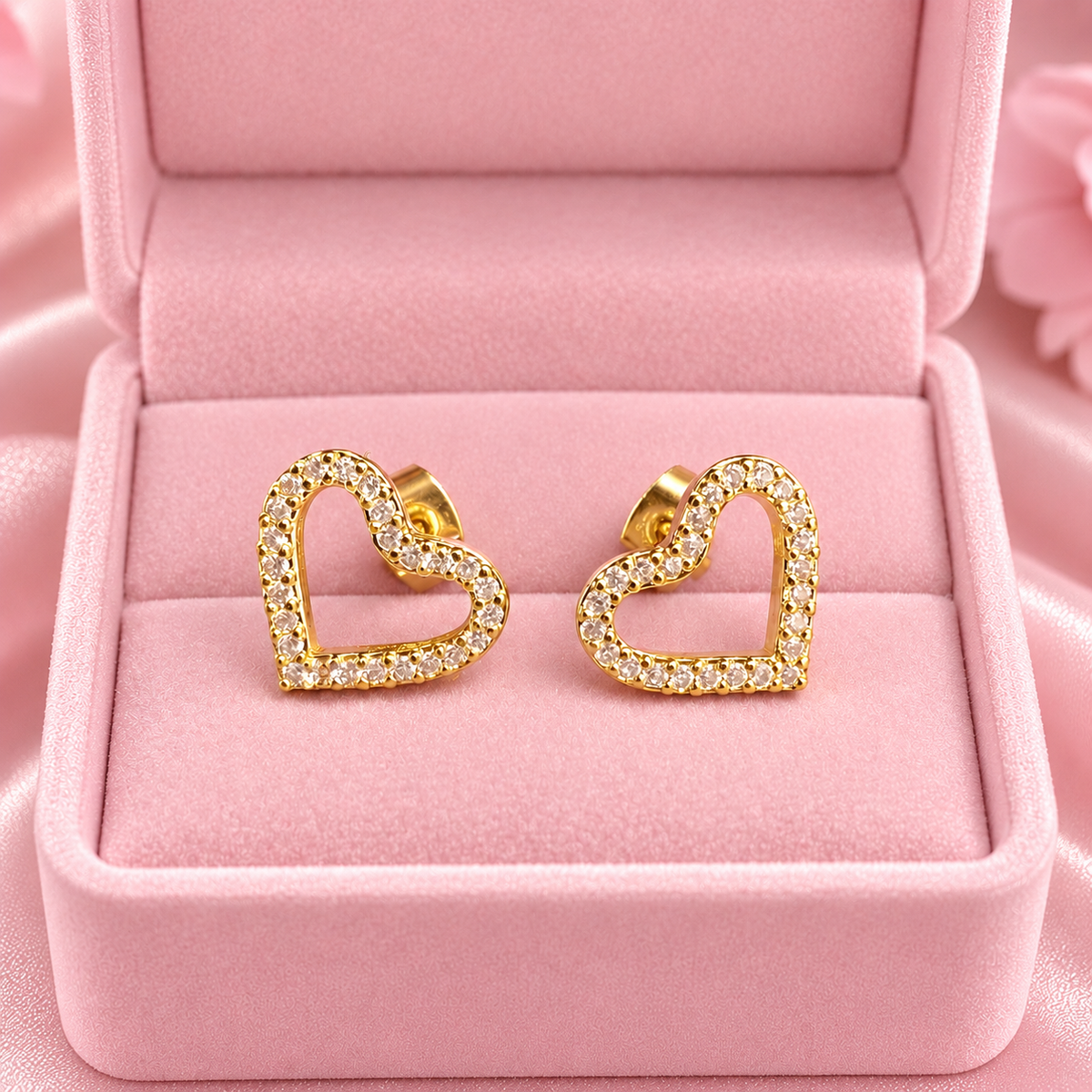 Gold Heart Earrings