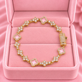 18k Pink Clover Bracelet