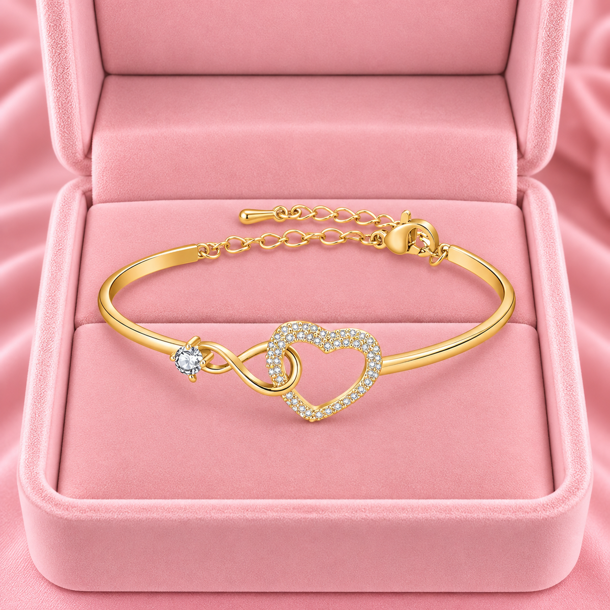 18k Infinity Heart Bracelet