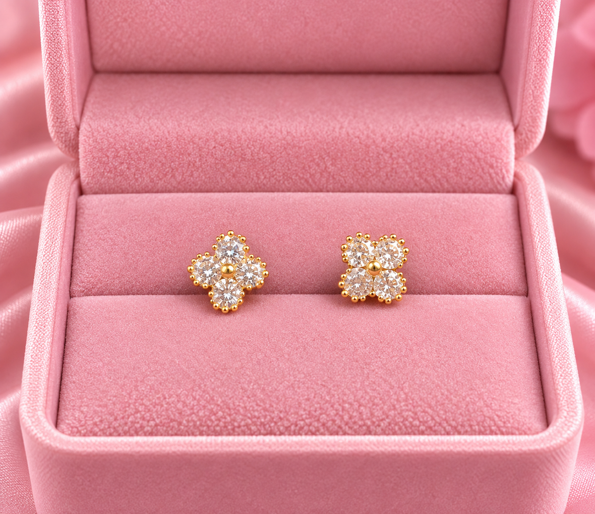 Gold Flower Earrings